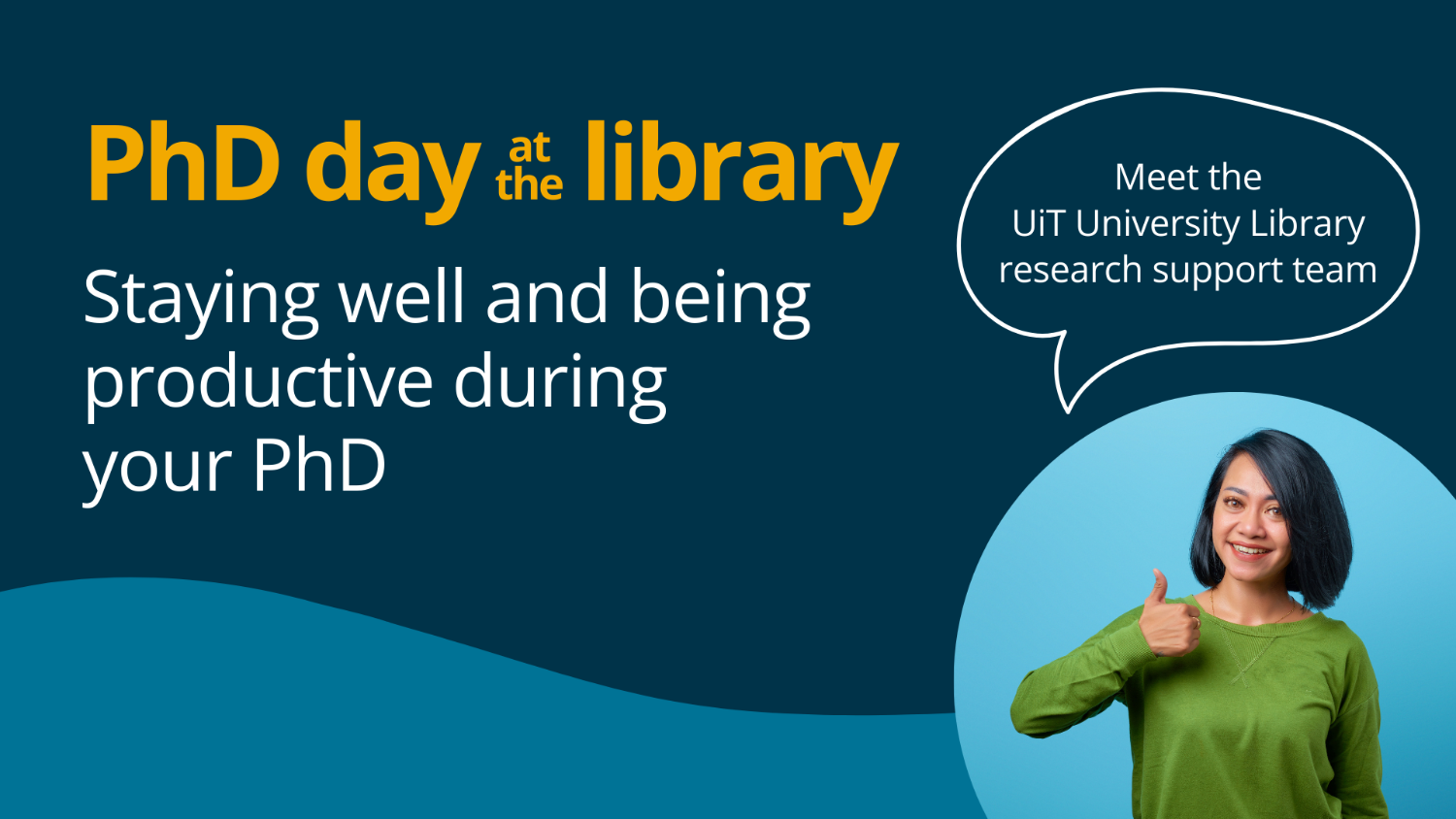 Illustrasjons-/bannerbilde for PhD day at the library: Staying well and being productive during your PhD