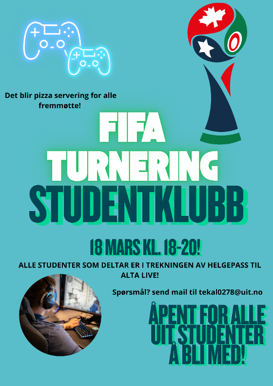 Illustrasjonsbilde for FIFA TURNERING 18 MARS GAMINGROMMET 