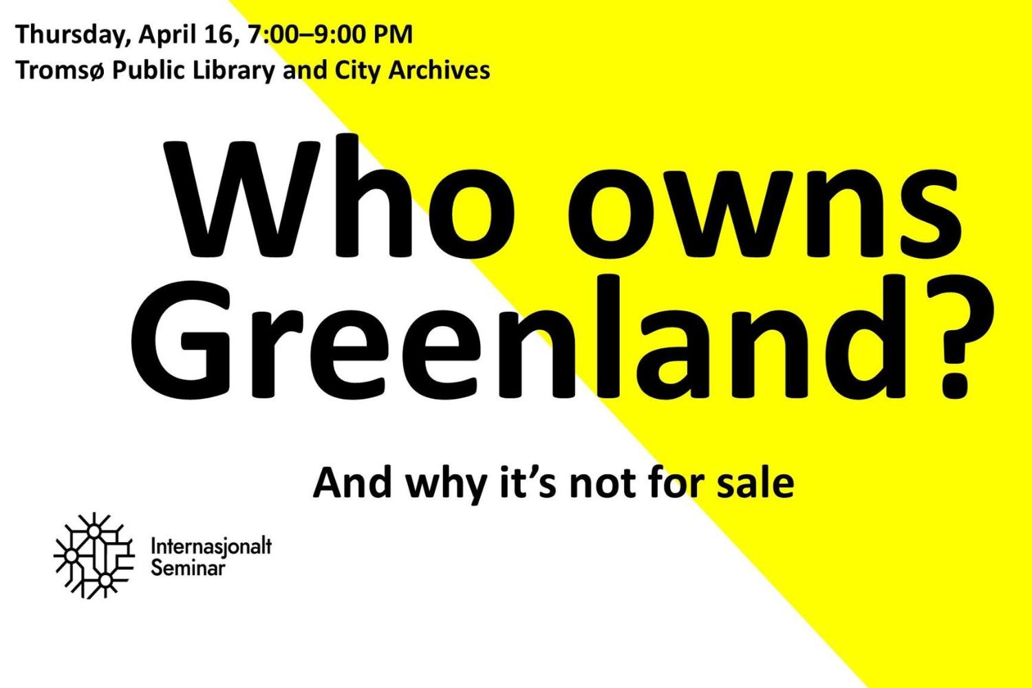 Illustrasjons-/bannerbilde for Debattm&oslash;te om Gr&oslash;nlands fremtid / Debate on the future of Greenland