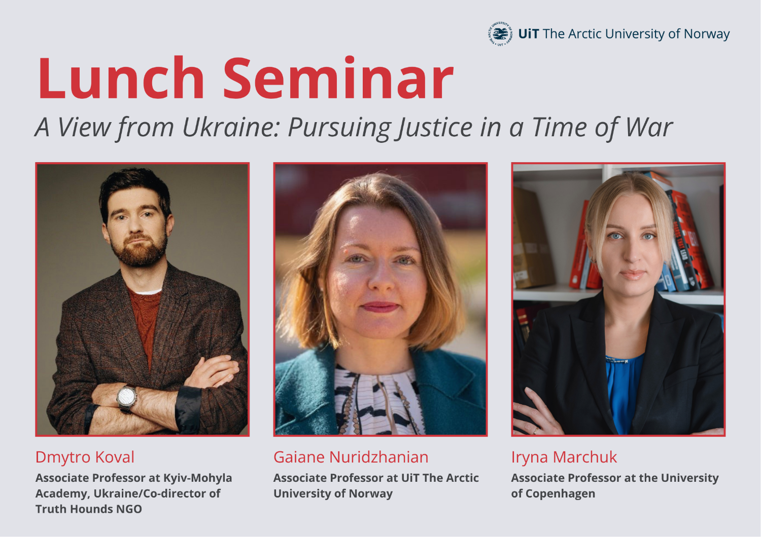 Illustrasjons-/bannerbilde for (Lunch Seminar) A View from Ukraine: Pursuing Justice in a Time of War