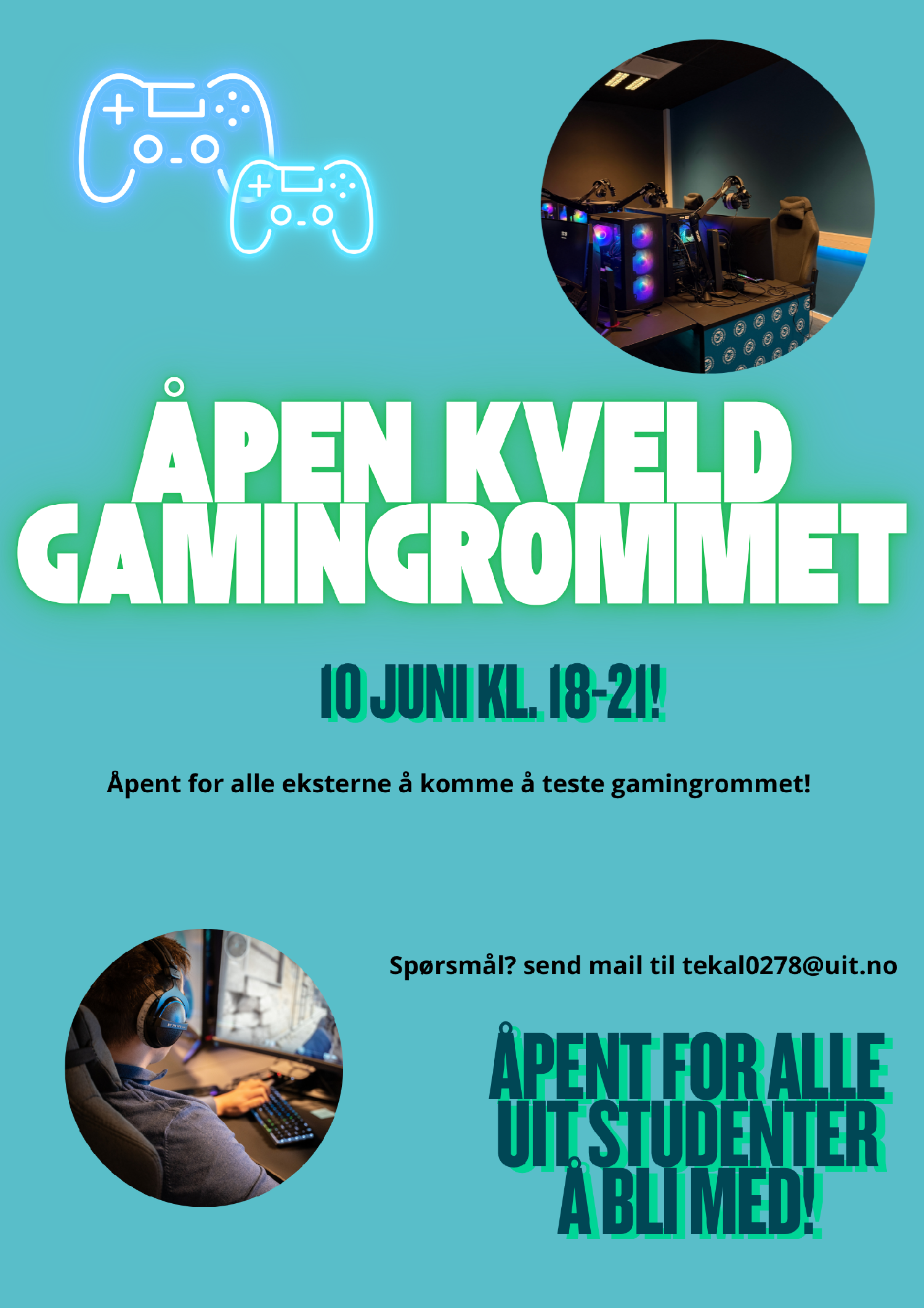 Illustrasjons-/bannerbilde for &Aring;pen Kveld Gamingrommet