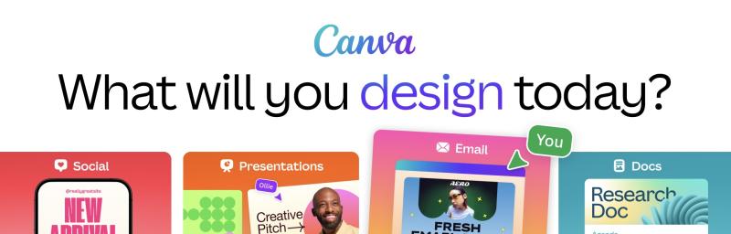 Illustrasjons-/bannerbilde for Hjernemat (for lunsjpausen din): Canva-workshop for begynnere